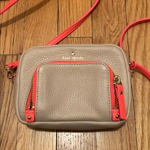 Kate Spade small shoulder bag beige with pink trim